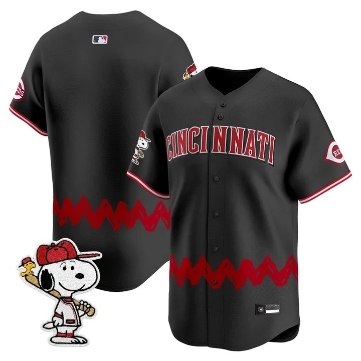 Men's Cincinnati Reds x Peanuts Vapor Premier Limited Jersey BLACK BLANK