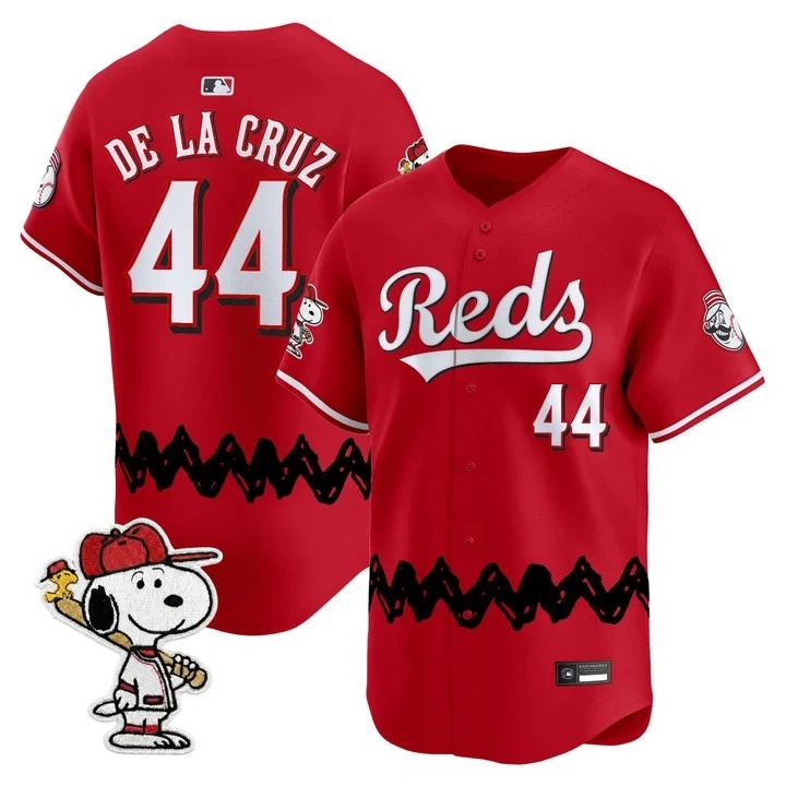 Men's Cincinnati Reds x Peanuts Vapor Premier Limited Jersey RED#44 ELLY DE LA CRUZ