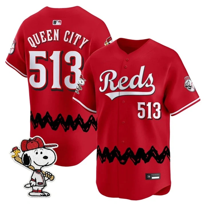Men's Cincinnati Reds x Peanuts Vapor Premier Limited Jersey RED#513 QUEEN CITY