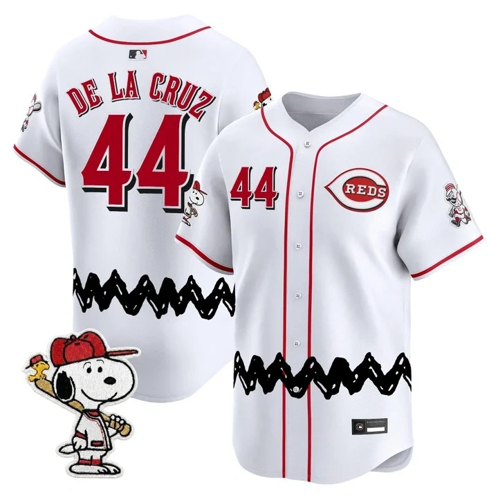 Men's Cincinnati Reds x Peanuts Vapor Premier Limited Jersey WHITE#44 ELLY DE LA CRUZ