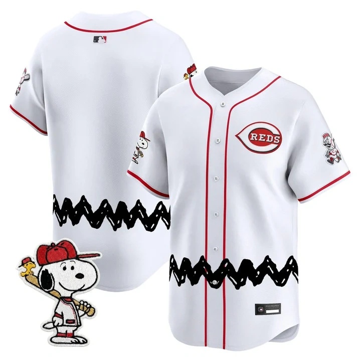 Men's Cincinnati Reds x Peanuts Vapor Premier Limited Jersey WHITE BLANK