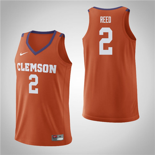 Men's Clemson Tigers #2 Marcquise Reed College Basketball Replica Jersey Orange