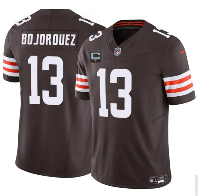 Men's Cleveland Browns #13 Corey Bojorquez Brown 2025 F.U.S.E. With 1-Star C Patch Vapor Limited Stitched Football Jersey