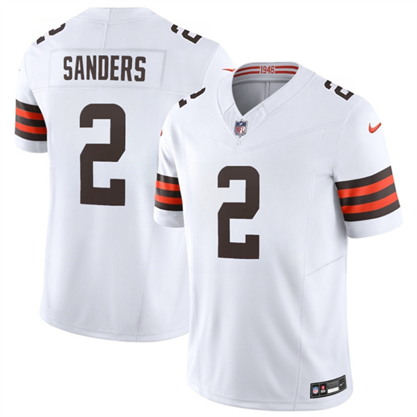 Men's Cleveland Browns #2 Shedeur Sanders White 2026 F.U.S.E. Vapor Limited Football Stitched Jersey