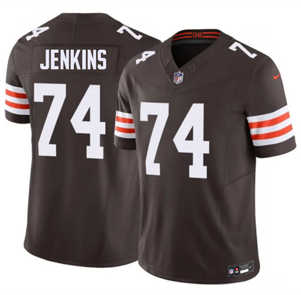 Men's Cleveland Browns #74 Elgton Jenkins Brown 2026 F.U.S.E. Vapor Limited Football Stitched Jersey