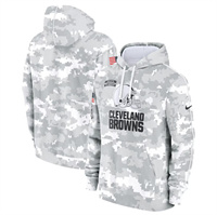 Men's Cleveland Browns 2024 Arctic Camo Salute To Service Club Fleece Pullover Hoodie