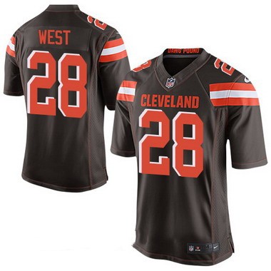 Men's Cleveland Browns Brown #28 Terrance West Brown Team Color 2015 NFL Nike Elite Jersey