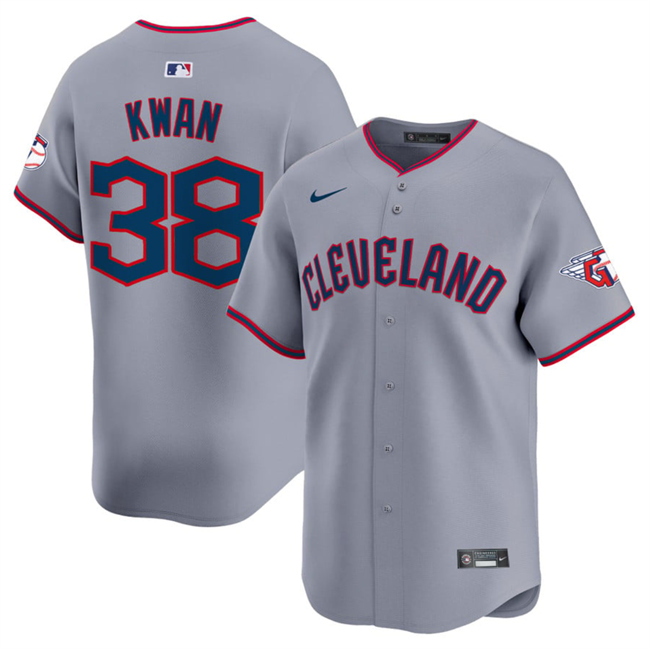 Men's Cleveland Guardians #38 Steven Kwan Gray 2025 Alternate Limited Stitched Baseball Jersey