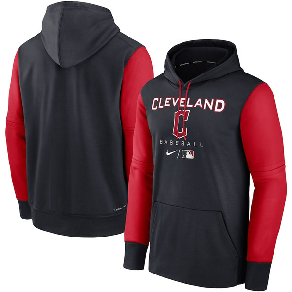 Men's Cleveland Guardians Black Red Hoodie