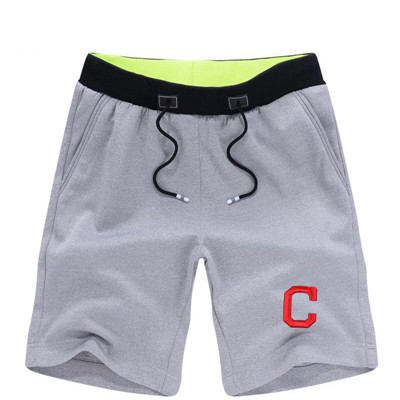 Men's Cleveland Indians Team Logo Grey Baseball Shorts
