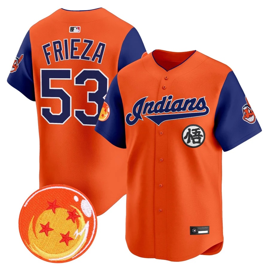 Men's Cleveland Indians x Dragon Ball Vapor Premier Limited Jersey alternate #53 Frieza