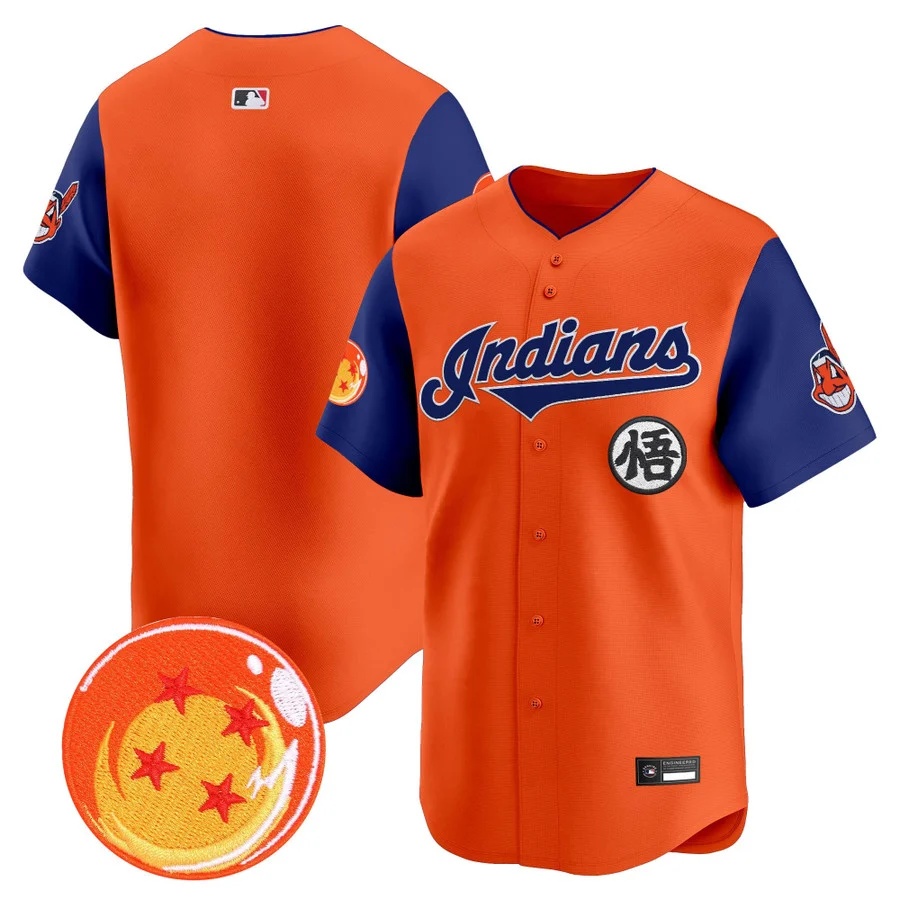 Men's Cleveland Indians x Dragon Ball Vapor Premier Limited Jersey alternate blank