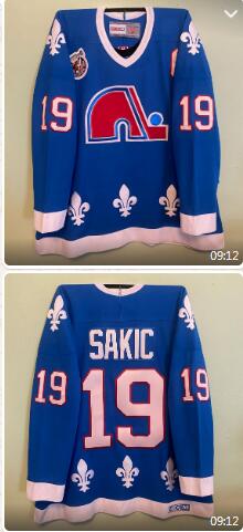 Men's Colorado Avalanche Retired Player #19 Joe Sakic Fanatics Blue Heritage Premium Jersey
