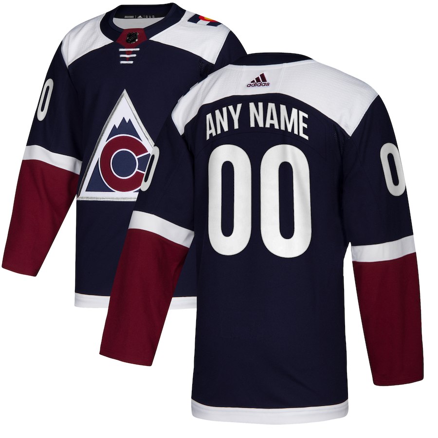 Men's Colorado Avalanche adidas Navy Alternate Authentic Custom Jersey Stitched