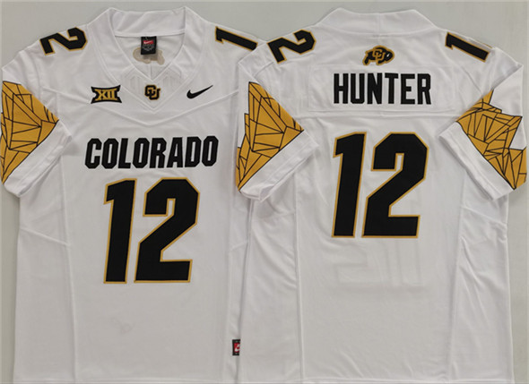 Men's Colorado Buffaloes #12 Travis Hunter White With XII Patch 2025 F.U.S.E. Stitched Football Jersey