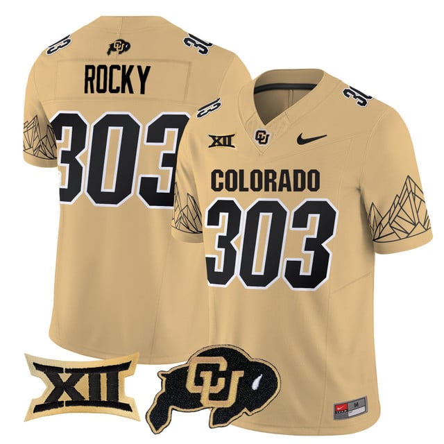 Men's Colorado Buffaloes 2025 Vapor Limited Jersey V2 GOLD #303 Rocky