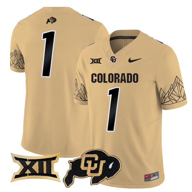 Men's Colorado Buffaloes 2025 Vapor Limited Jersey V2 gold #1