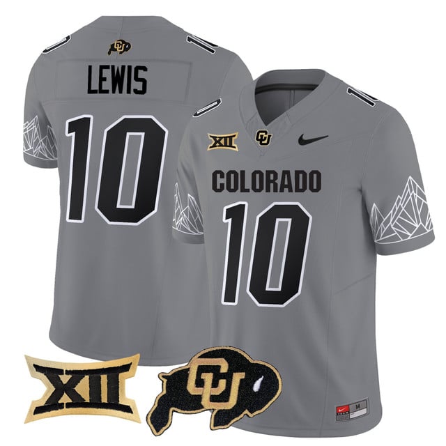 Men's Colorado Buffaloes 2025 Vapor Limited Jersey V2 gray #10 Julian Lewis