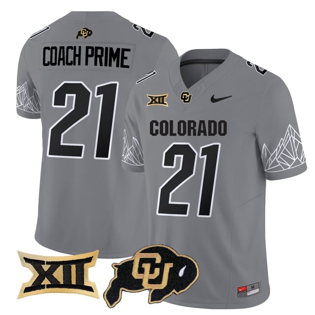 Men's Colorado Buffaloes 2025 Vapor Limited Jersey V2 gray #21 Coach Prime