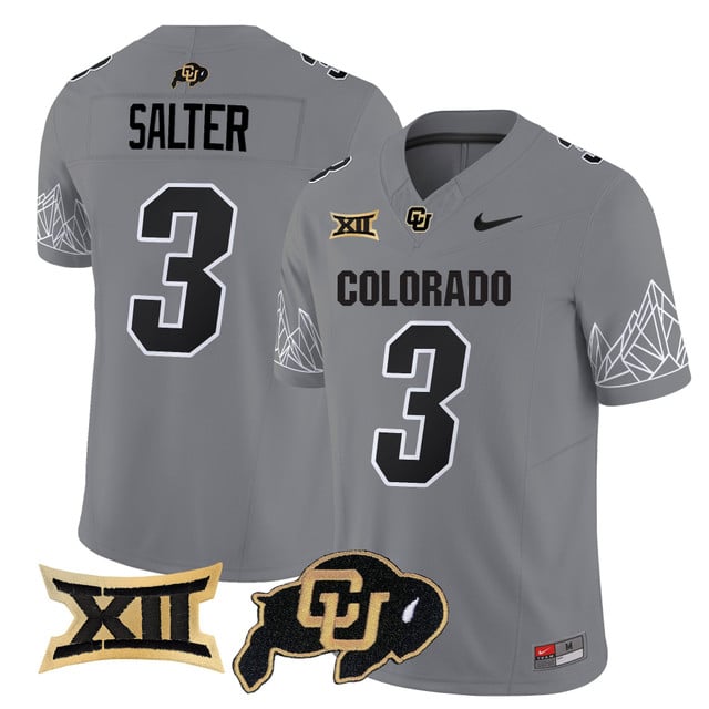 Men's Colorado Buffaloes 2025 Vapor Limited Jersey V2 gray #3 Kaidon Salter