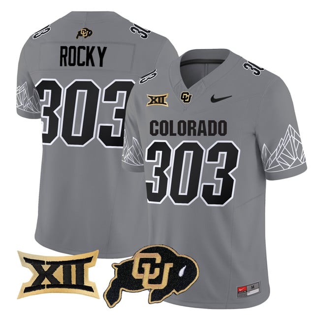 Men's Colorado Buffaloes 2025 Vapor Limited Jersey V2 gray #303 Rocky