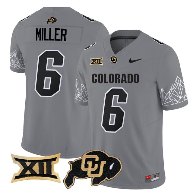 Men's Colorado Buffaloes 2025 Vapor Limited Jersey V2 gray #6 Drelon Miller