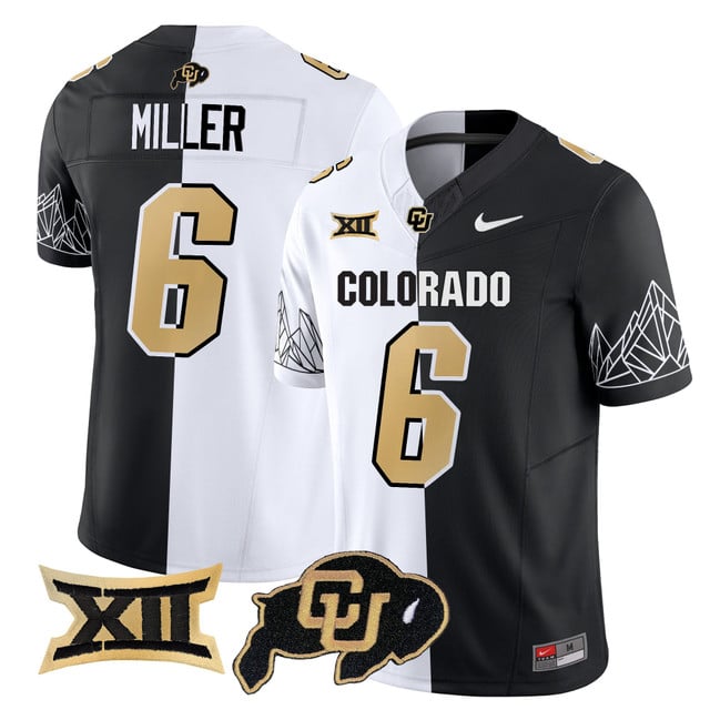 Men's Colorado Buffaloes 2025 Vapor Limited Jersey V2 stripeout #6 Drelon Miller