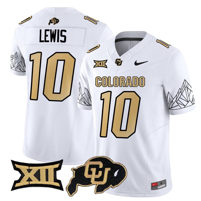 Men's Colorado Buffaloes 2025 Vapor Limited Jersey V2 white #10 Julian Lewis