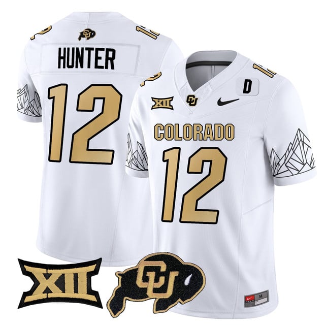 Men's Colorado Buffaloes 2025 Vapor Limited Jersey V2 white #12 Travis Hunter