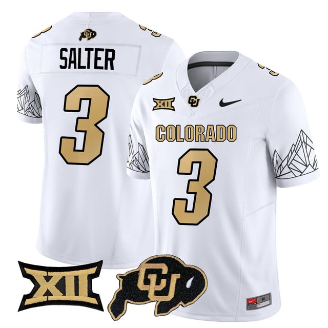 Men's Colorado Buffaloes 2025 Vapor Limited Jersey V2 white #3 Kaidon Salter