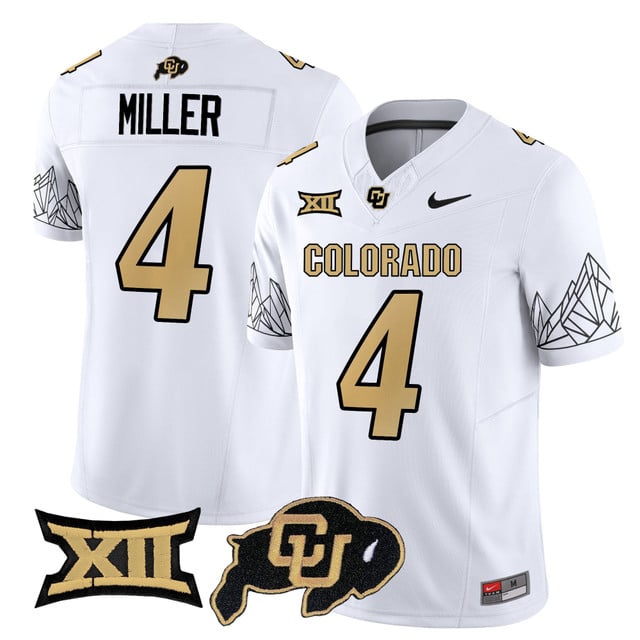 Men's Colorado Buffaloes 2025 Vapor Limited Jersey V2 white #4 Omarion Miller
