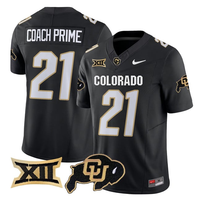 Men's Colorado Buffaloes 2025 Vapor Limited Jersey black #21 Coach Prime