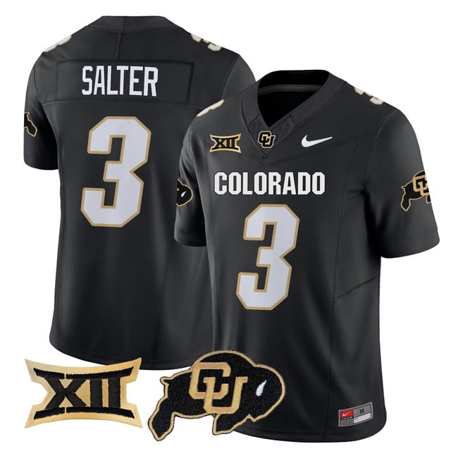 Men's Colorado Buffaloes 2025 Vapor Limited Jersey black #3 Kaidon Salter