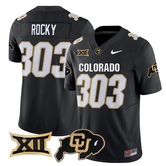 Men's Colorado Buffaloes 2025 Vapor Limited Jersey black #303 Rocky