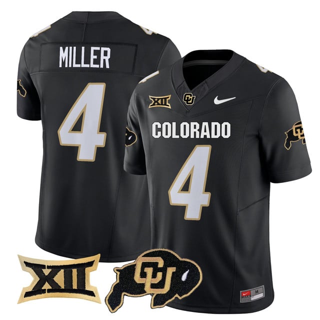 Men's Colorado Buffaloes 2025 Vapor Limited Jersey black #4 Omarion Miller