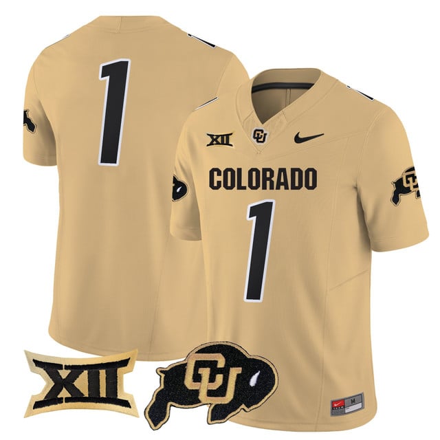Men's Colorado Buffaloes 2025 Vapor Limited Jersey gold #1