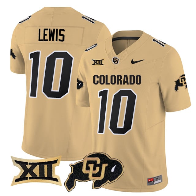 Men's Colorado Buffaloes 2025 Vapor Limited Jersey gold #10 Julian Lewis