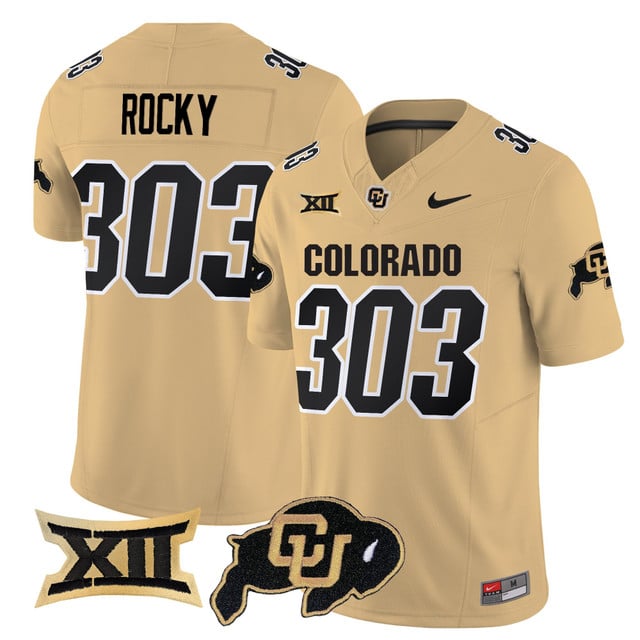 Men's Colorado Buffaloes 2025 Vapor Limited Jersey gold #303 Rocky