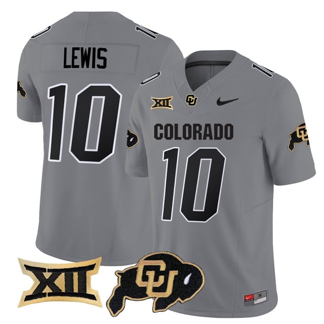 Men's Colorado Buffaloes 2025 Vapor Limited Jersey gray #10 Julian Lewis