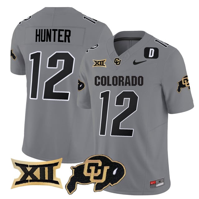 Men's Colorado Buffaloes 2025 Vapor Limited Jersey gray #12 Travis Hunter