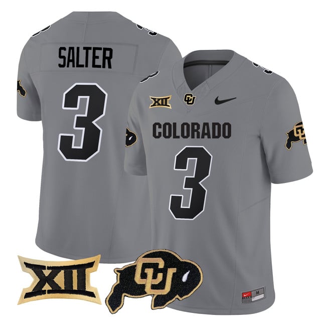 Men's Colorado Buffaloes 2025 Vapor Limited Jersey gray #3 Kaidon Salter