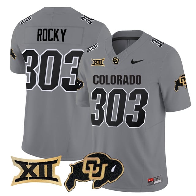 Men's Colorado Buffaloes 2025 Vapor Limited Jersey gray #303 Rocky