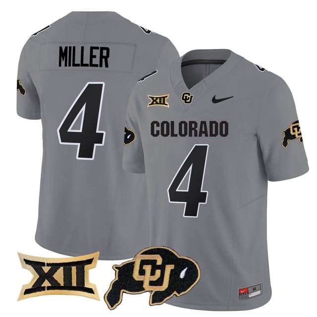 Men's Colorado Buffaloes 2025 Vapor Limited Jersey gray #4 Omarion Miller