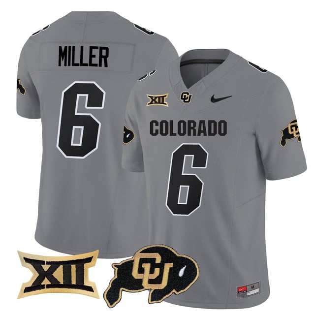 Men's Colorado Buffaloes 2025 Vapor Limited Jersey gray #6 Drelon Miller