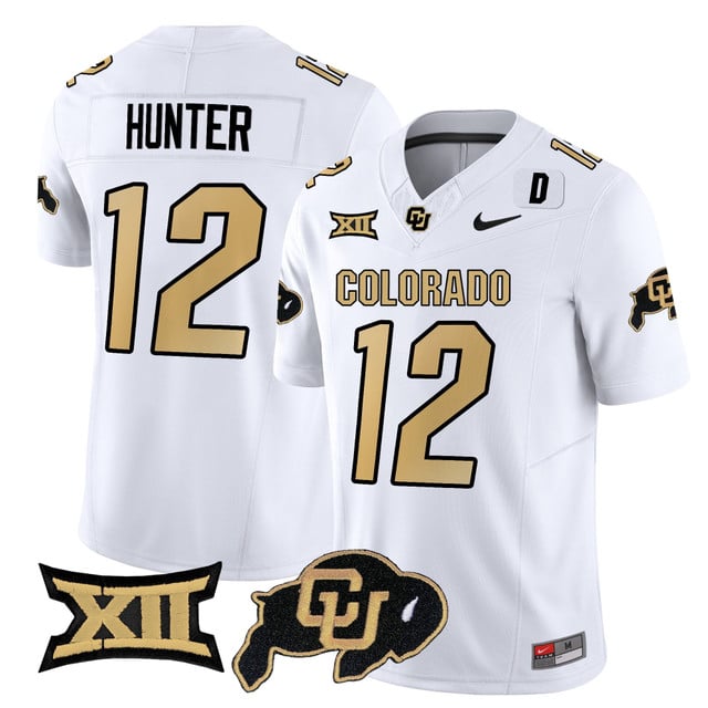 Men's Colorado Buffaloes 2025 Vapor Limited Jersey white #12 Travis Hunter