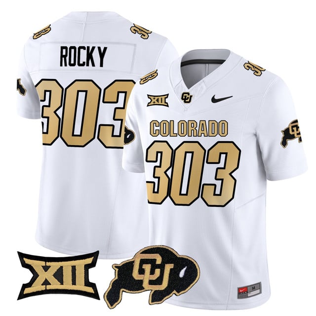 Men's Colorado Buffaloes 2025 Vapor Limited Jersey white #303 Rocky