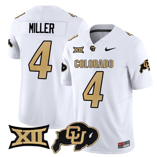 Men's Colorado Buffaloes 2025 Vapor Limited Jersey white #4 Omarion Miller