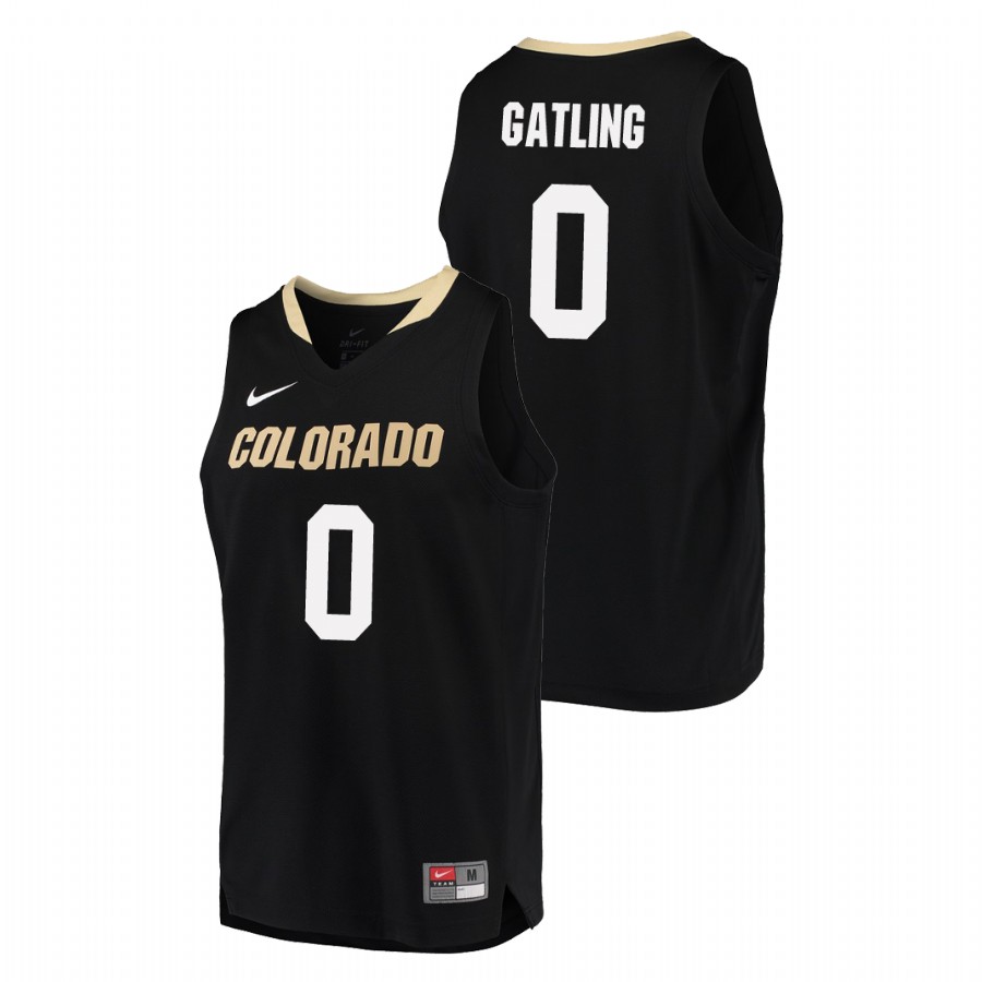 Men's Colorado Buffaloes Black Shane Gatling College Basketball Jersey