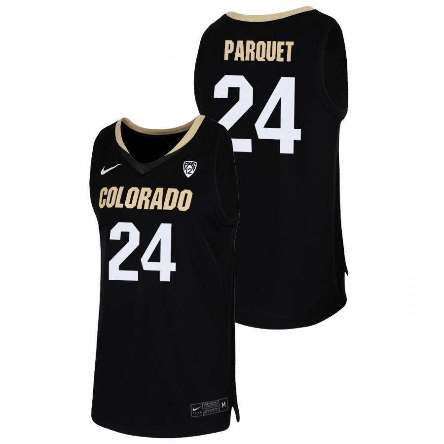 Men's Colorado Buffaloes Eli Parquet College Basketball 2021 Team Replica Jersey Black