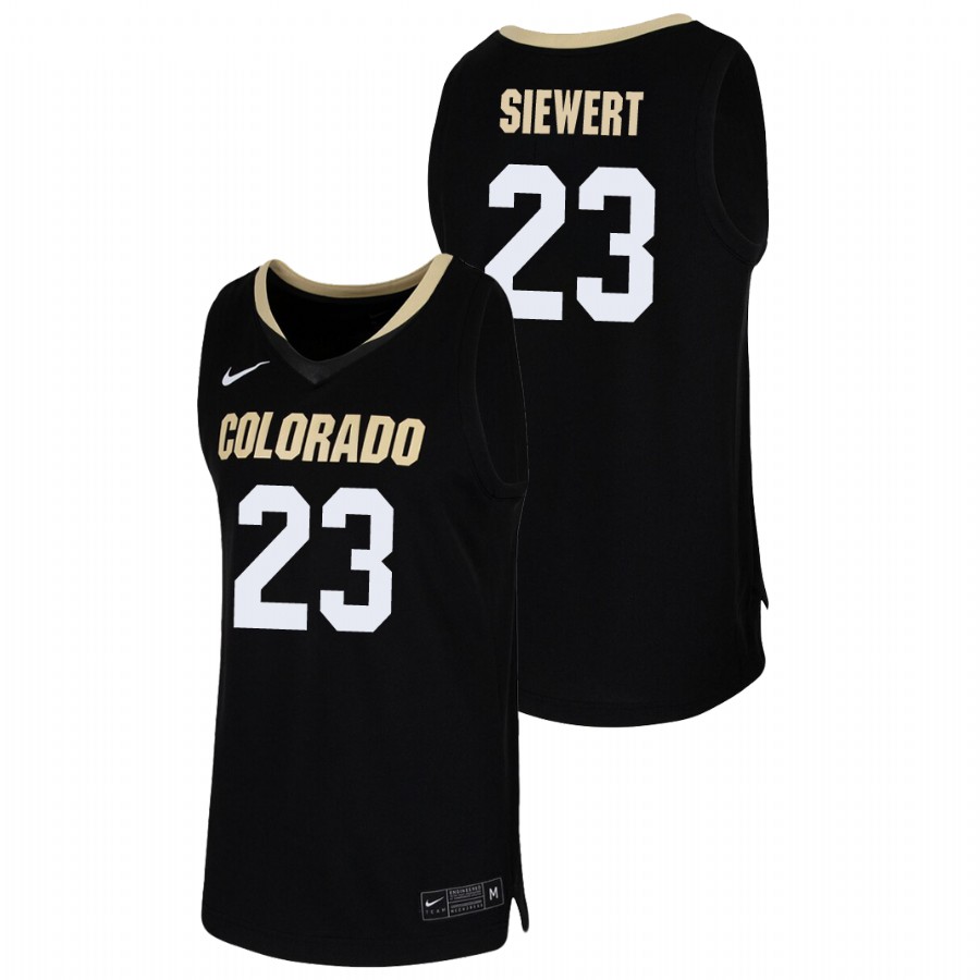 Men's Colorado Buffaloes Lucas Siewert 2019-20 College Basketball Jersey Black